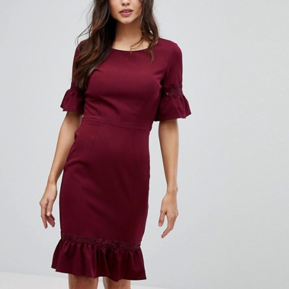 ASOS Paperdolls Midi Peplum lace belle sleeves